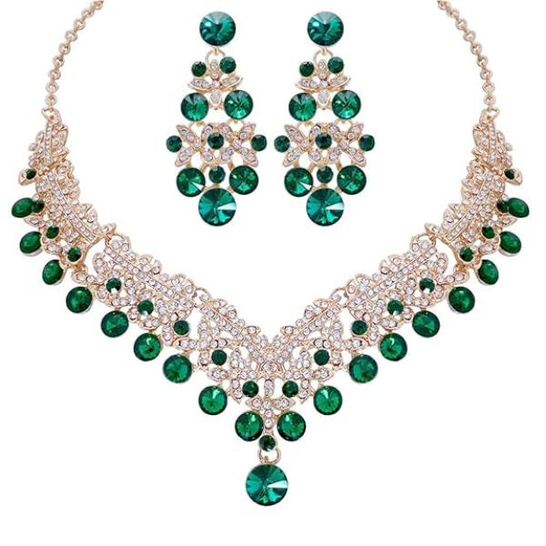 Latest Fancy Wedding Crystal Diamond Necklace Set for Women | Premium Party Wear Jewellery