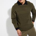 Men’s Textured Knit Sweater – Full Sleeve Winter Wear | Ribbed Crew Neck