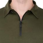 Men’s Cotton Blend Full Sleeve Polo Collar T-Shirt with Zip Neck – Dark Green & Olive
