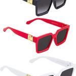 Unisex Stylish Square Sunglasses | UV400 Protection | Trendy Oversized Eyewear for Men & Boys