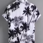 Men’s Summer Palm Tree Printed Short Sleeve Casual Vacation Shirt | Lycra | Beach & Holiday Wear