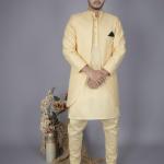 Men’s Premium Jacquard Kurta Pajama with Ethnic Long Jacket Set – Festive & Wedding Wear