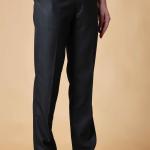 Men’s Black Checked Formal Trousers | Regular Fit Lycra Poly Viscose Stretch Pants