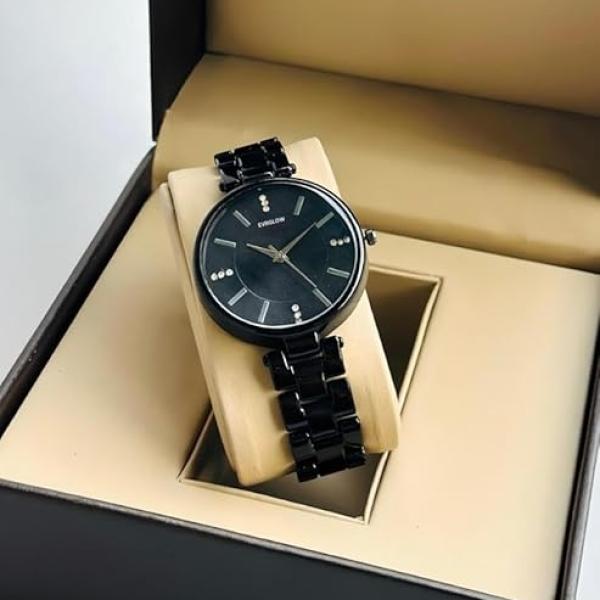 Women's Diamond-Studded Analogue Wrist Watch – Rosegold Bracelet Strap | Stylish Luxury Watch for Women & Girls