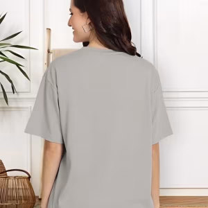 Women’s Oversized Fit Cotton Graphic T-Shirt – Casual Round Neck Tee