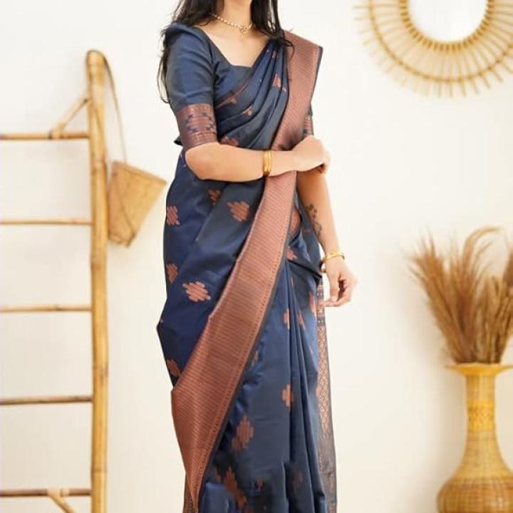Women’s Soft Pure Silk Saree with Blouse Piece – Traditional Festive & Wedding Wear