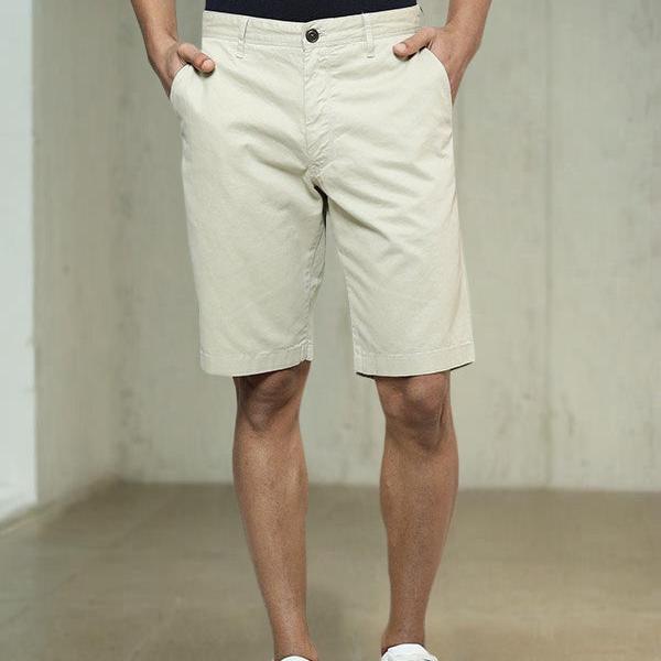 Men’s Solid Cotton Regular Fit Casual Shorts