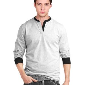 UrbanTraders Men's Cotton Full Sleeve Henley T-Shirt – Soft, Breathable & Regular Fit