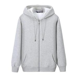Men’s Wool & Fleece Hooded Zipper Sweatshirt | Winter Wear Jacket | Grey