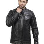 Men’s Premium Black Pure Leather Winter Jacket – Timeless Classic & Wind-Resistant