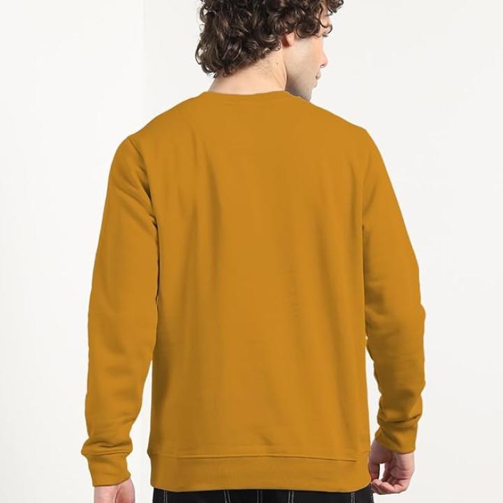 Men’s Premium Cotton Fleece Sweatshirt | Solid Regular Fit Winter Wear