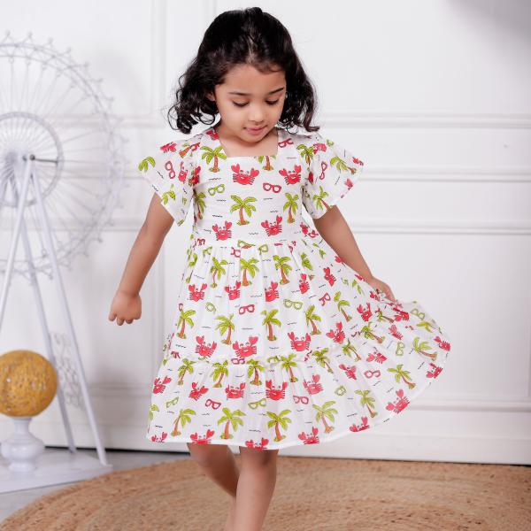 Little Paradise Premium Cotton Dress for Girls – Soft, Lightweight & Charming Kids Outfit