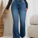 Women’s High Waist Flared Bell Bottom Bootcut Jeans – Wide Leg Stretch Denim