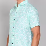 Men’s Premium Floral Printed Short Sleeve Shirt – Slim Fit Casual & Party Wear | Stylish Summer Outfit