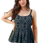 Women’s Casual Printed Sleeveless Peplum Top – Summer Comfort | UrbanTraders