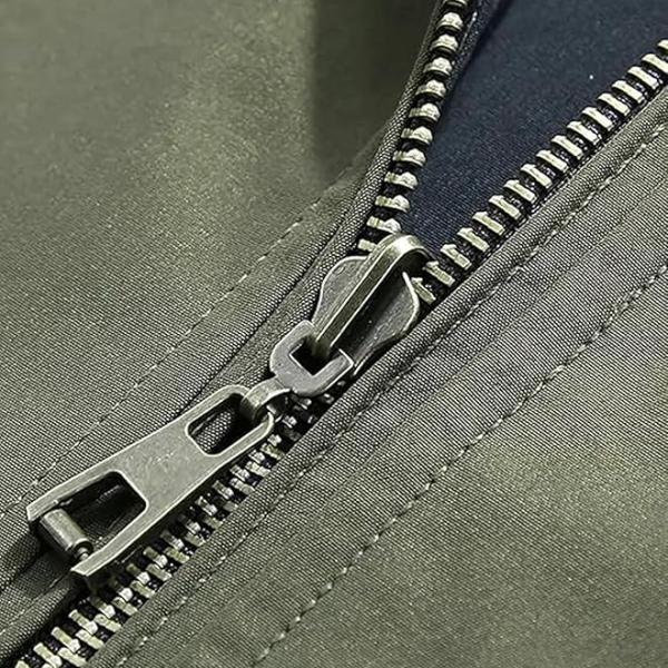 Men’s Lightweight Polyester Bomber Jacket – Solid Color, Regular Fit (J-04-06)