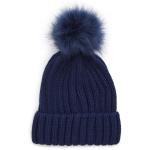 Women’s Winter Warm Woolen Beanie Cap with Pom-Pom – Soft, Snow-Proof, Stretch Fit | Navy Blue