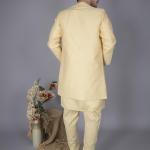 Men’s Premium Jacquard Kurta Pajama with Ethnic Long Jacket Set – Festive & Wedding Wear