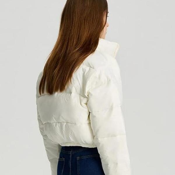 Women’s Nylon Full Sleeve Solid Puffer Jacket – Standard Length, Winter-Ready Warmth