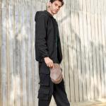 UrbanTraders Black Casual Loose Fit Pure Cotton Denim Cargo Pants – Utility Style Mid-Rise Clean Look