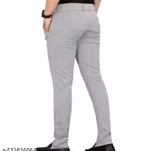 Men’s Regular Fit Formal Stretchable Trousers with Expandable Waist – Light Grey | UrbanTraders