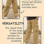 Men’s Regular Fit Low-Rise Cargo Pants | 100% Cotton | Full-Length Drawstring Waist Cargo