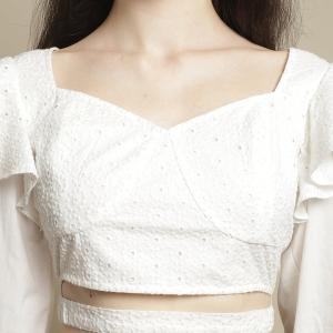 Women’s White Cotton Sleeveless Crop Top | UrbanTraders