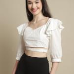 Women’s White Cotton Sleeveless Crop Top | UrbanTraders