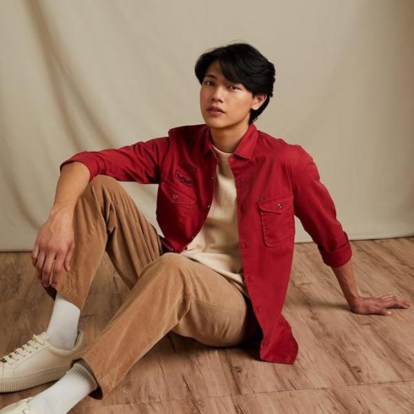 UrbanTraders Men’s Solid Cotton Casual Shirt with Double Flap Pockets – Slim Fit, Full Sleeves (Plus Sizes Available)