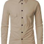 Men’s Stylish Polyester Casual Shirt – Regular Fit, Long Sleeves, Collared Neck (Rib Design)