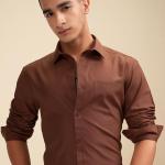 Men’s Solid Slim Fit Polycotton Shirt – Long Sleeves | Spread Collar | Formal & Casual Wear