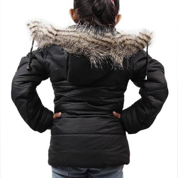 Girls Quilted Nylon Winter Hoodie Jacket – Full Sleeve Zip Closure | Jaykon