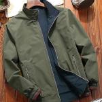 Men’s Lightweight Polyester Bomber Jacket – Solid Color, Regular Fit (J-04-06)