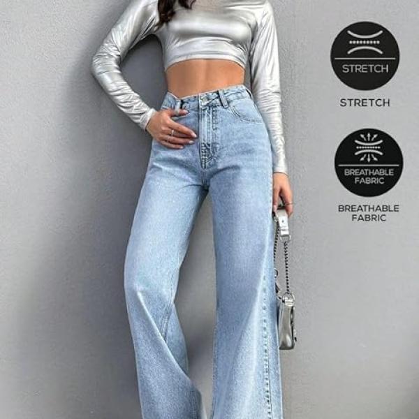 Women’s Baggy High-Waist Wide Leg Denim Jeans – Regular Fit, Premium Quality