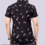Men’s Casual Printed Half Sleeve Shirt | Stylish Slim Fit Lycra Shirt for Everyday & Outing Wear
