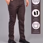 Men’s Brown Formal Trousers – Polycotton Regular Fit Office & Daily Wear Pants | UrbanTraders