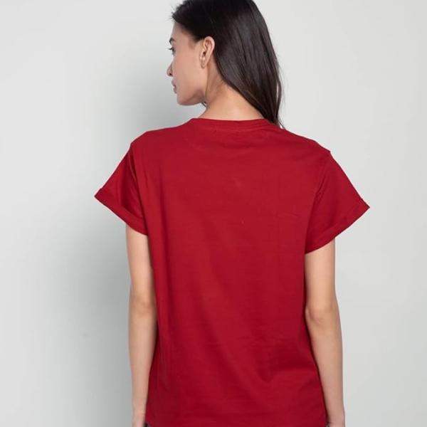 Women’s Letter Print Relaxed Fit T-Shirt – Round Neck, Half Sleeves | Boyfriend Style Casual Tee