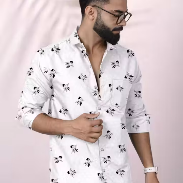 Men’s Star Digital Printed Shirt | Premium Rayon Fabric | Full Sleeve Formal & Casual Wear