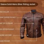 Men’s Premium Genuine Leather Biker Jacket – Distressed Vintage Look, Stand Collar, Full Sleeves, Multi-Pocket Design