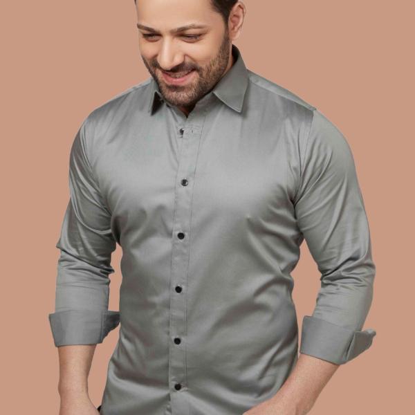 Steel Grey Elegance – Men’s Premium Formal Shirt & Trouser Set