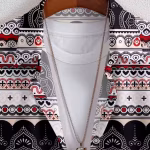 Men’s Ethnic Motif Printed Stylish Shirt | Spread Collar | Bold Vibrant Design | Trendy Short Sleeve Casual & Beach Wear – UrbanTraders