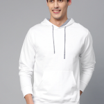Men’s Premium White Cotton Hoodie with Kangaroo Pocket | Full Sleeve Winter Sweatshirt | UrbanTraders