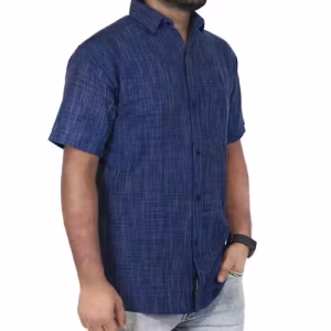 Premium Khadi Cotton Printed Half Sleeve Shirt for Men – Handwoven | Relaxed Fit | Ethnic & Casual Wear