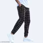 Men’s Checkered Cotton Blend Trousers | Stylish Casual & Semi-Formal Pants
