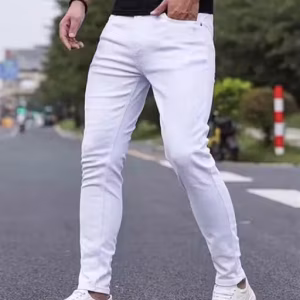 UrbanTraders Men’s Solid White Denim Jeans | Stylish Slim Fit Trending Jeans for Men