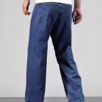 Men’s Baggy Fit Denim Jeans – Comfortable Cotton Blend, Solid Style by UrbanTraders