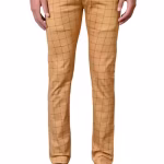 Men’s Checked Cotton Blend Trousers | Casual & Smart Slim Fit Pants