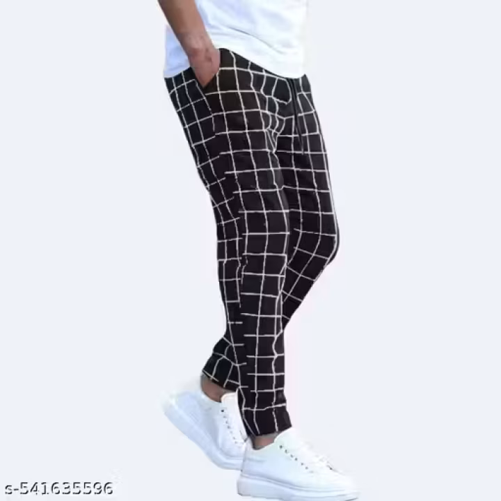 Men’s Checkered Cotton Blend Trousers | Stylish Casual & Semi-Formal Pants