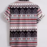 Men’s Ethnic Motif Printed Stylish Shirt | Spread Collar | Bold Vibrant Design | Trendy Short Sleeve Casual & Beach Wear – UrbanTraders