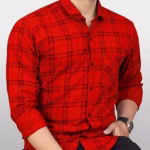Men’s Red Checked Cotton Blend Shirt | Full Sleeve | Trendy Casual & Daily Wear – UrbanTraders